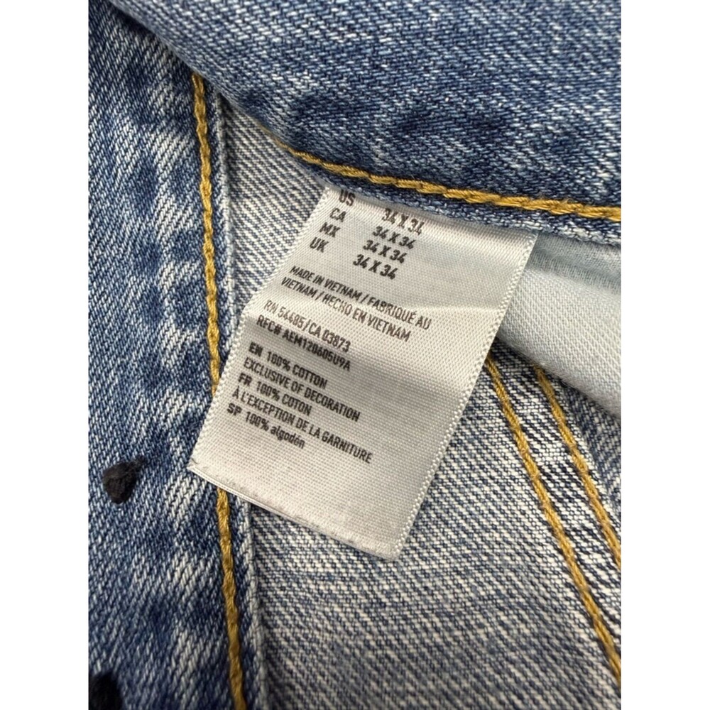 American Eagle Outfitters Men’s Light Wash Relaxed Jeans Size 34” x 34” - Picture 3 of 16
